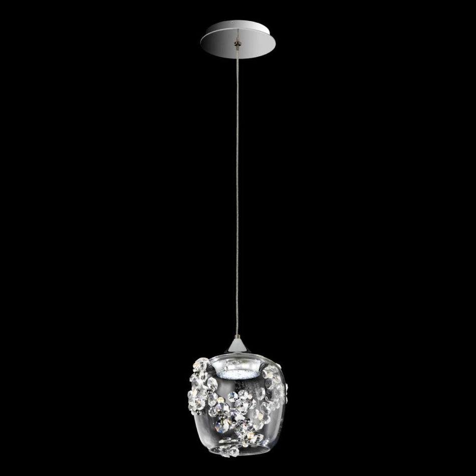 Divine 9IN LED 3000K/3500K/4000K 120V-277V Mini Pendant in Polished Chrome with Radiance Crystal