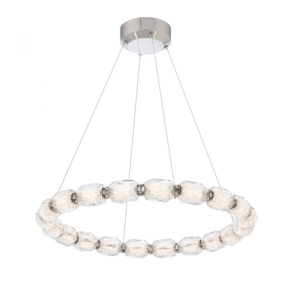 Seduction 20 Light 120-277V Pendant in Polished Nickel with Radiance Crystal