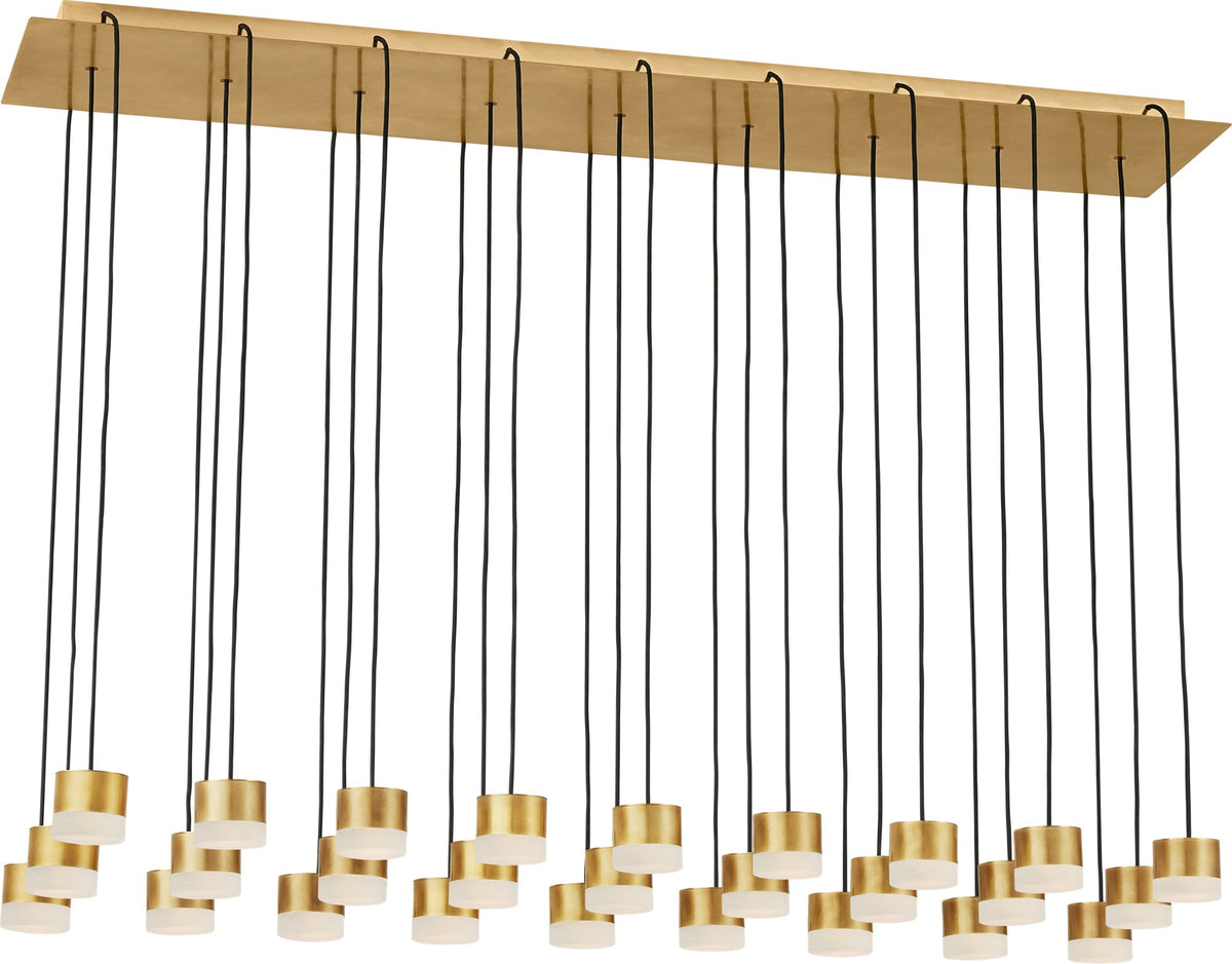 Gable Alabaster 27 Light Chandelier Hand Rubbed Antique Brass 3000K 90 CRI SLCH52430HAB