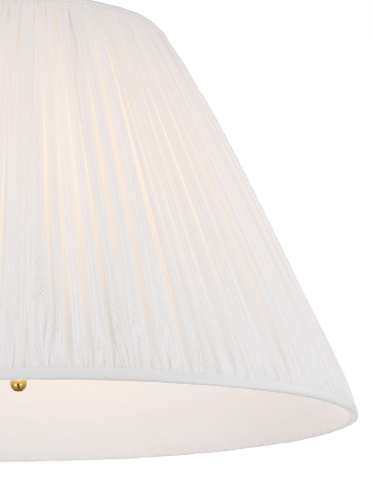 Dume Large Arched Floor Lamp in Hand-Rubbed Antique Brass with Silk Pleated Shade