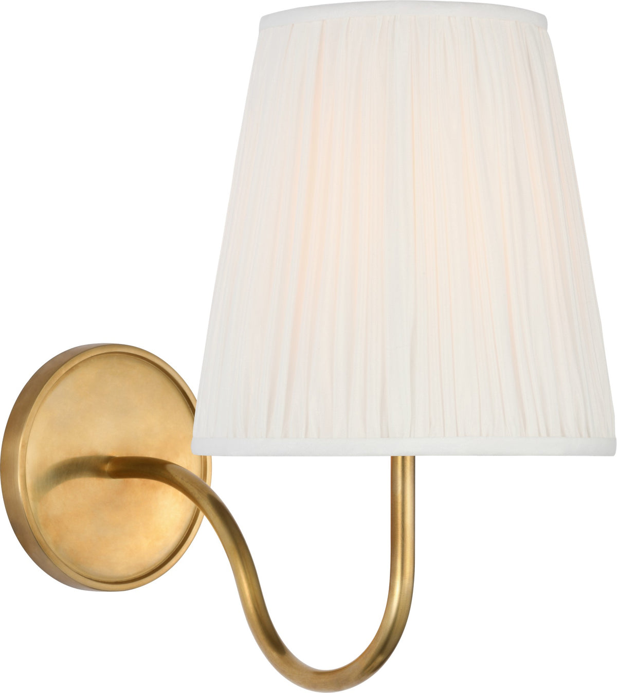 Lyndsie Small Sconce in Hand-Rubbed Antique Brass with Silk Pleated Shade