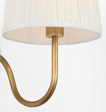 Lyndsie Small Sconce in Hand-Rubbed Antique Brass with Silk Pleated Shade