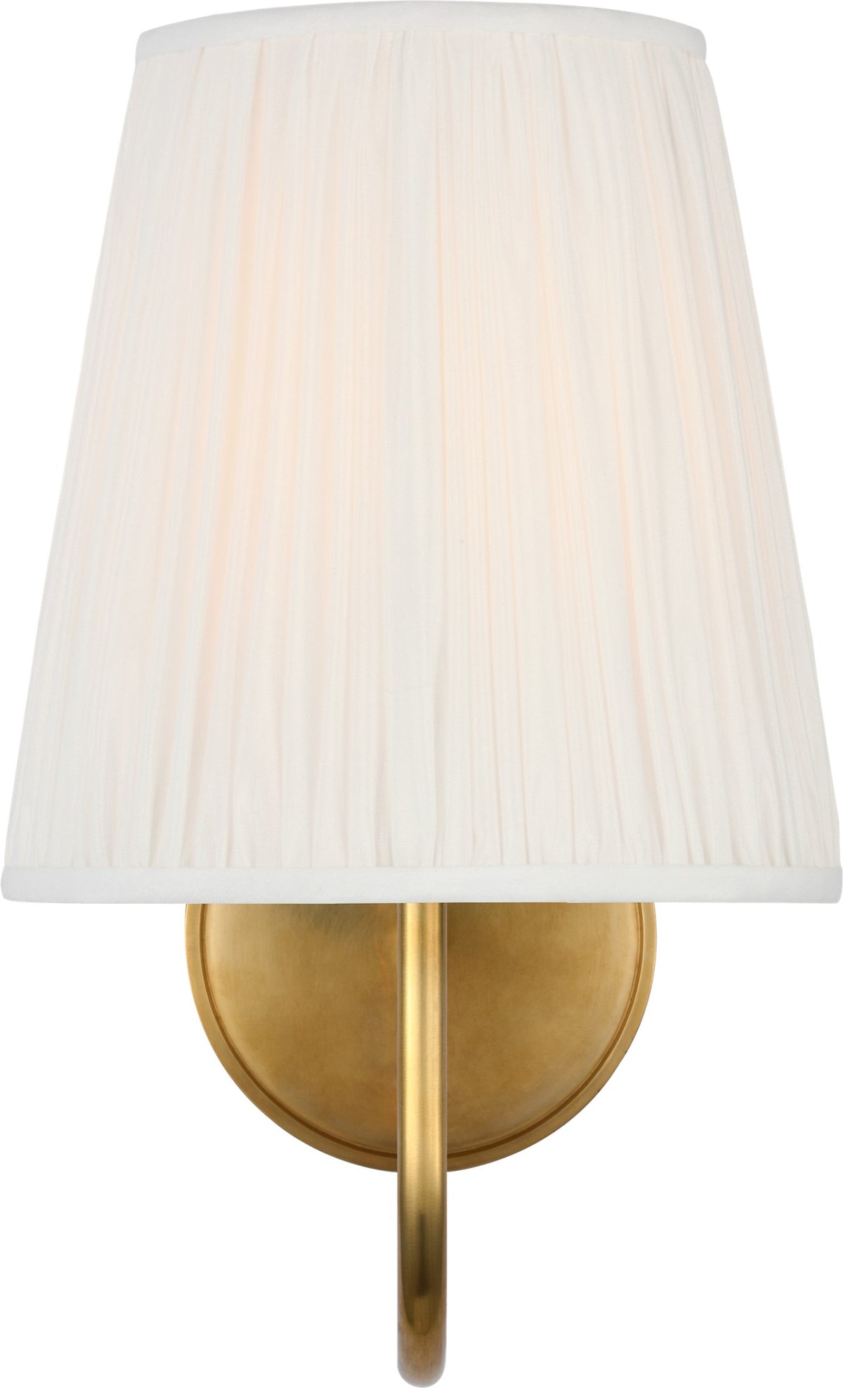Lyndsie Small Sconce in Hand-Rubbed Antique Brass with Silk Pleated Shade