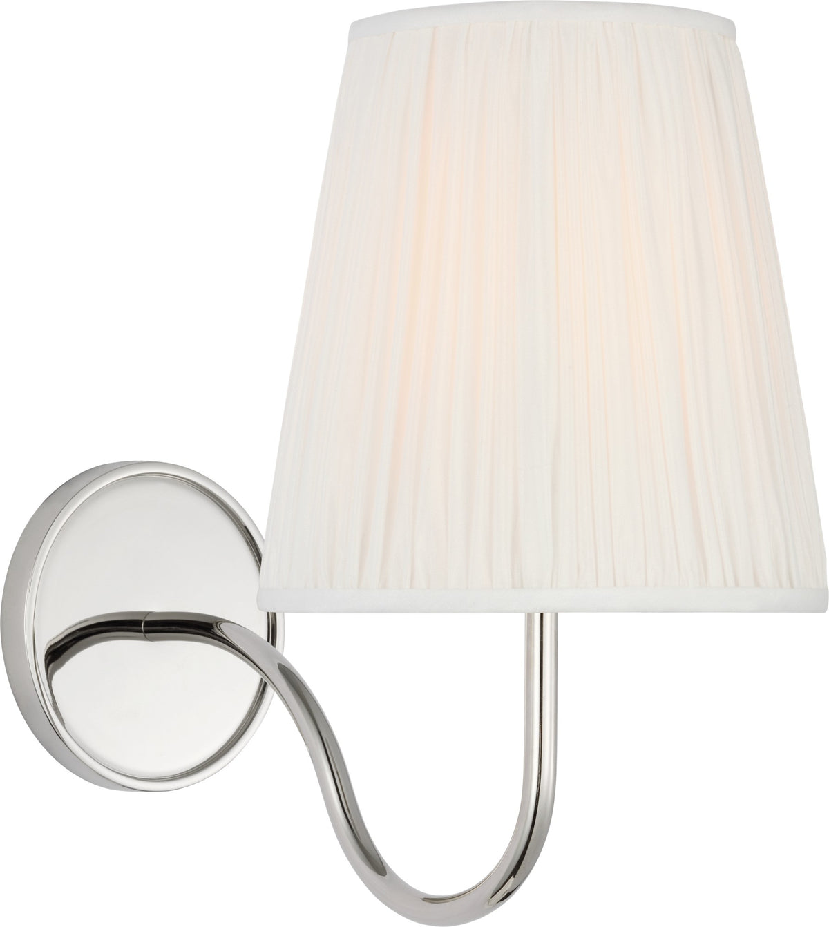 Lyndsie Small Sconce in Polished Nickel with Silk Pleated Shade