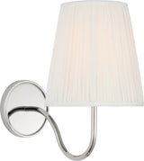 Lyndsie Small Sconce in Polished Nickel with Silk Pleated Shade