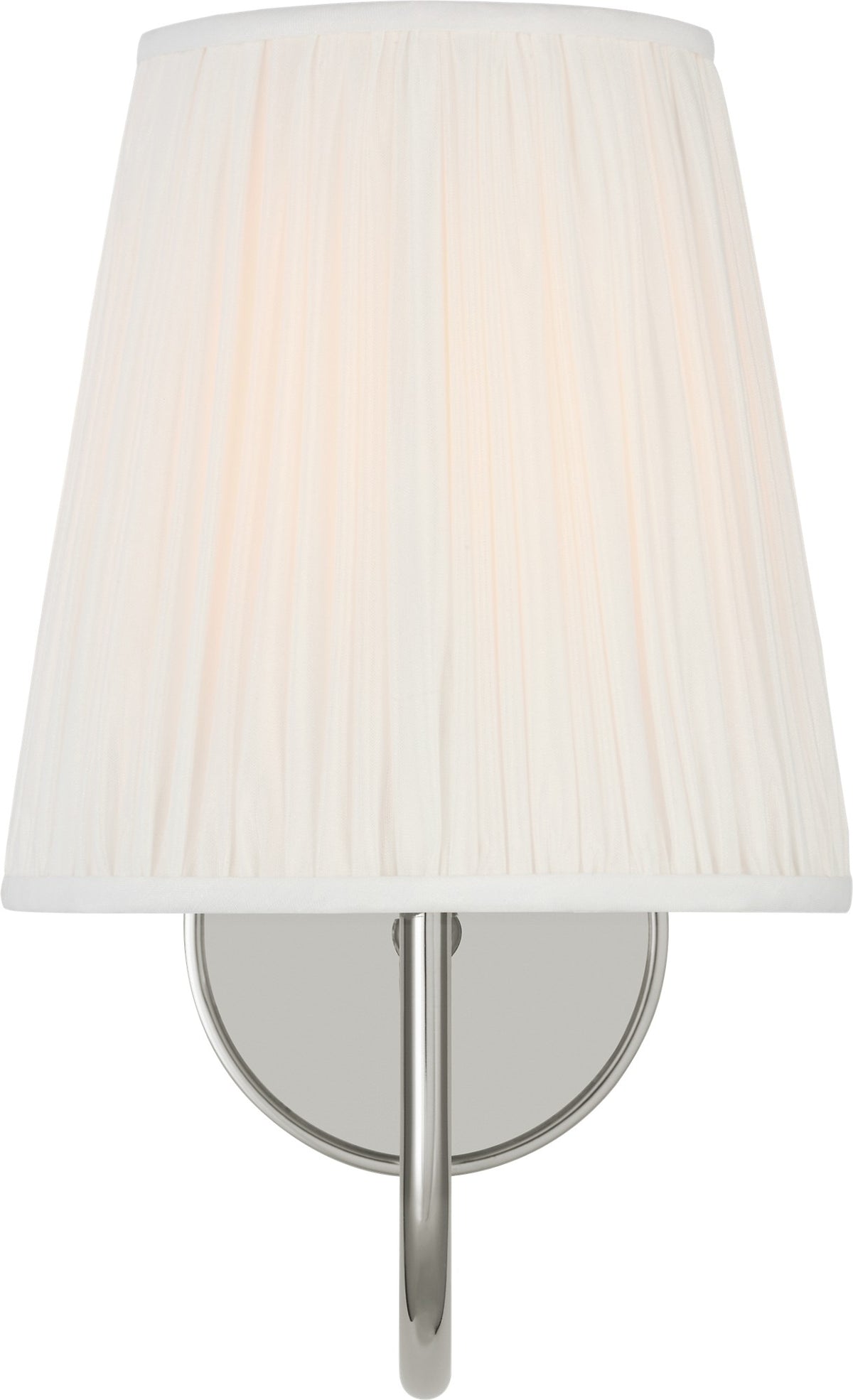Lyndsie Small Sconce in Polished Nickel with Silk Pleated Shade
