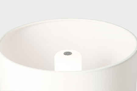 Gaios 13" Cordless Accent Lamp in Pharaoh White with Linen Shade