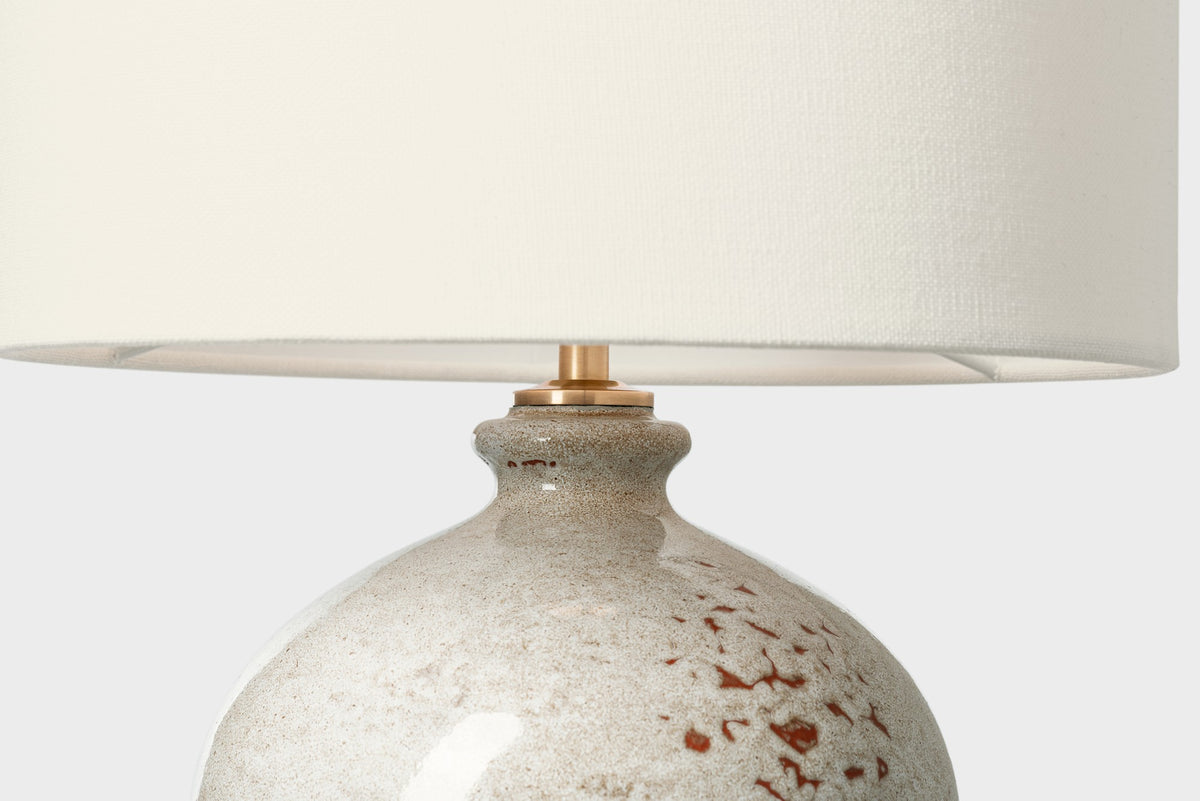 Gaios 13" Cordless Accent Lamp in Pharaoh White with Linen Shade