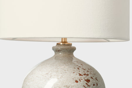 Gaios 13" Cordless Accent Lamp in Pharaoh White with Linen Shade