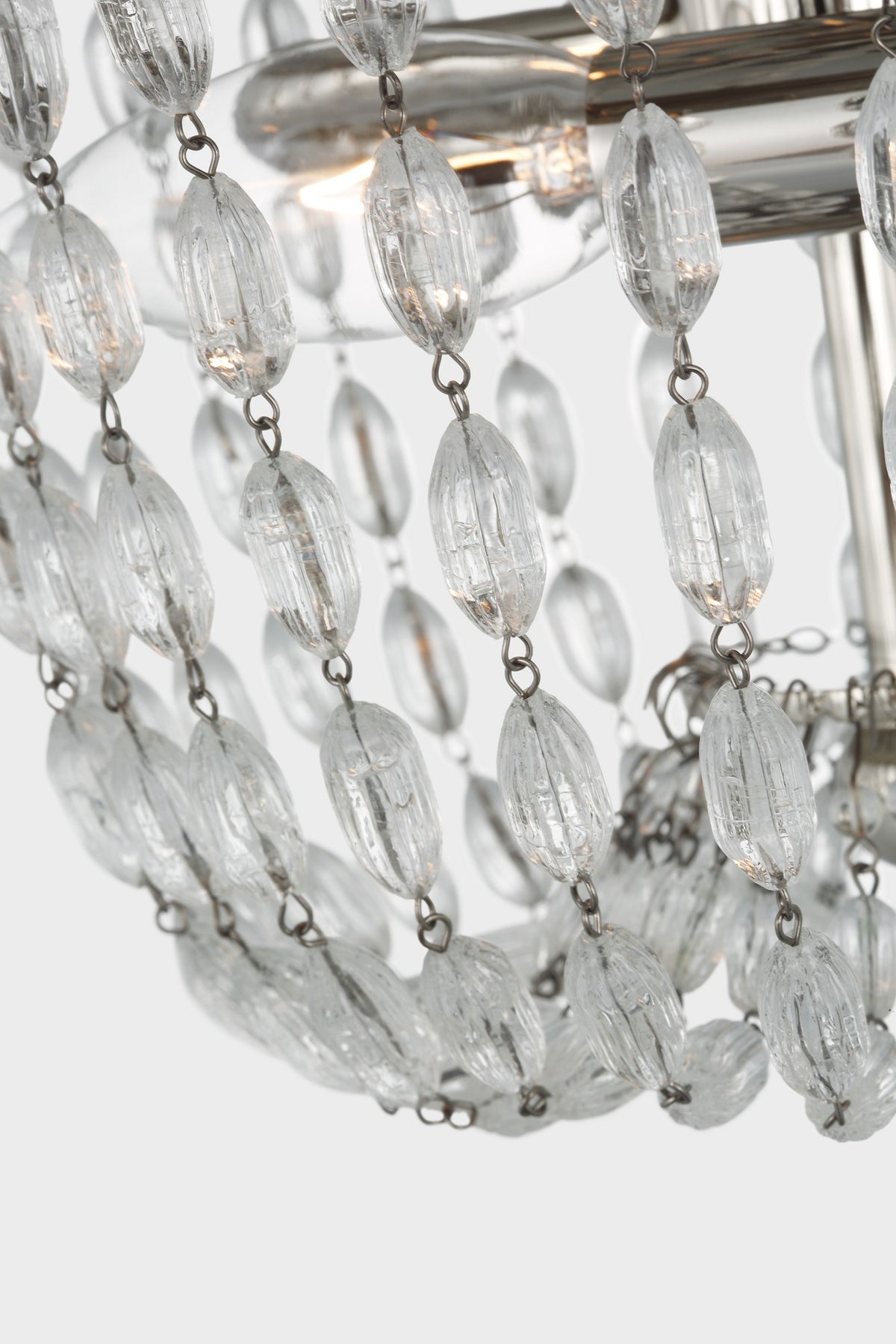 Paris Flea Market Small Flush Mount in Polished Nickel with Seeded Glass