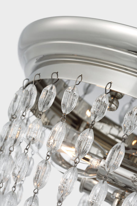 Paris Flea Market Small Flush Mount in Polished Nickel with Seeded Glass