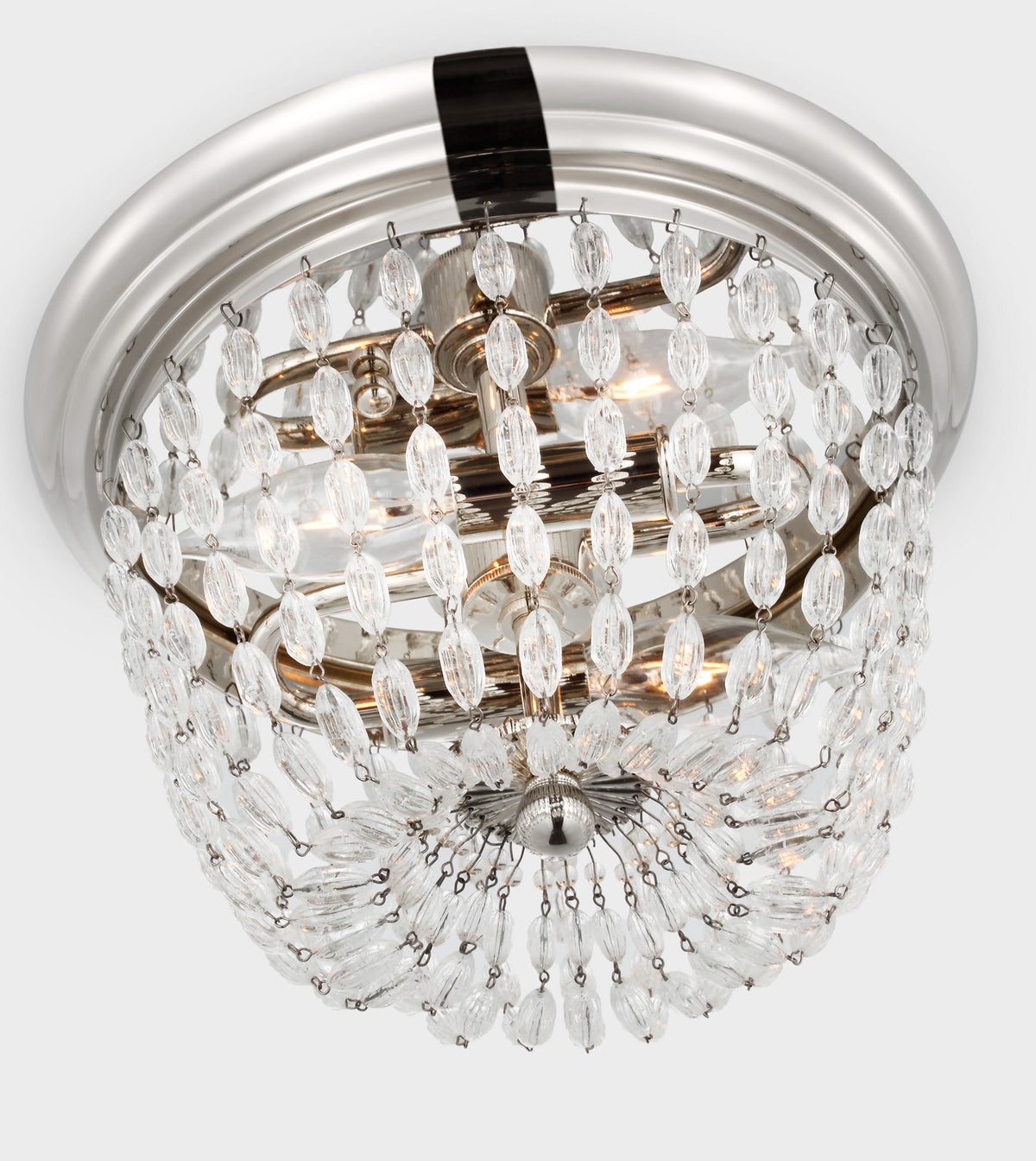 Paris Flea Market Small Flush Mount in Polished Nickel with Seeded Glass