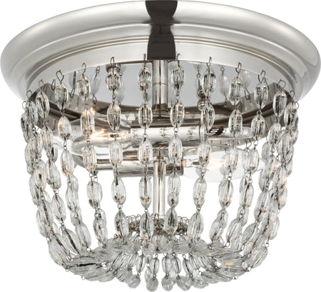 Paris Flea Market Small Flush Mount in Polished Nickel with Seeded Glass