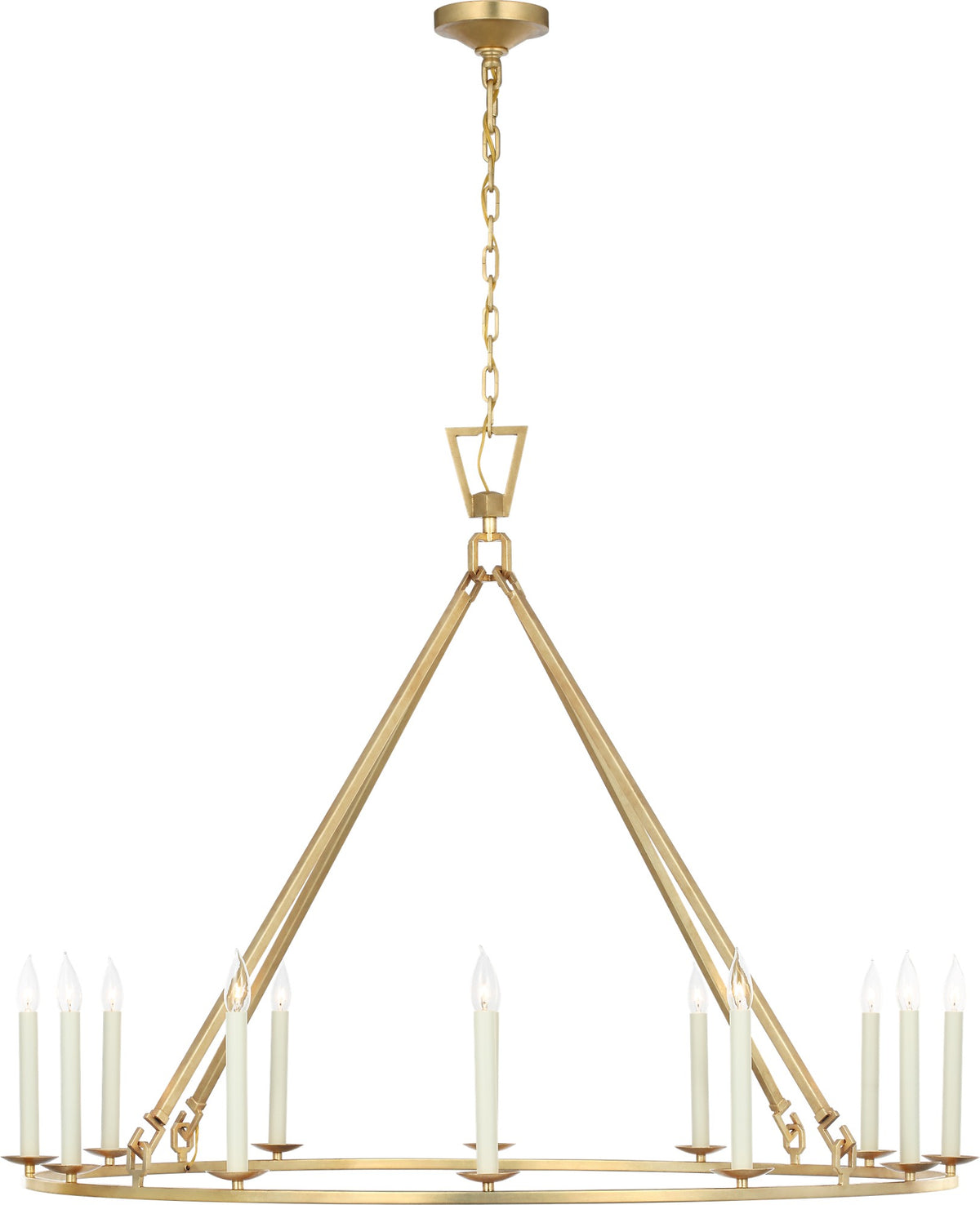 Darlana Extra Large Single Ring Chandelier in Gild