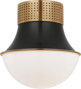 Precision 9" Flush Mount in Antique-Burnished Brass and Bronze with White Glass
