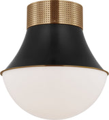 Precision 17" Flush Mount in Antique-Burnished Brass and Bronze with White Glass