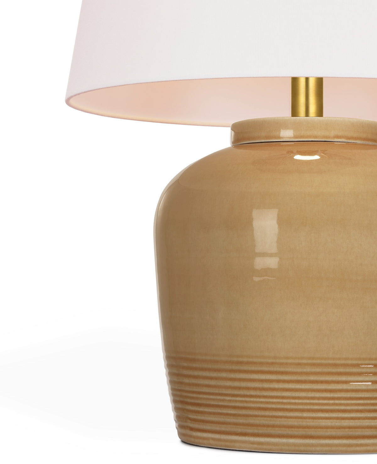 Nora Medium Table Lamp in Light Honey with Linen Shade