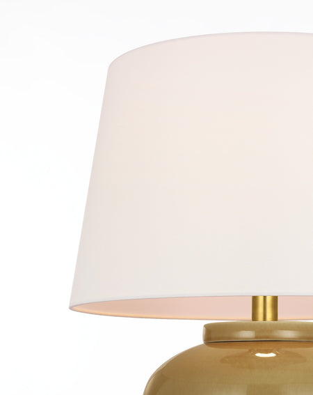 Nora Medium Table Lamp in Light Honey with Linen Shade