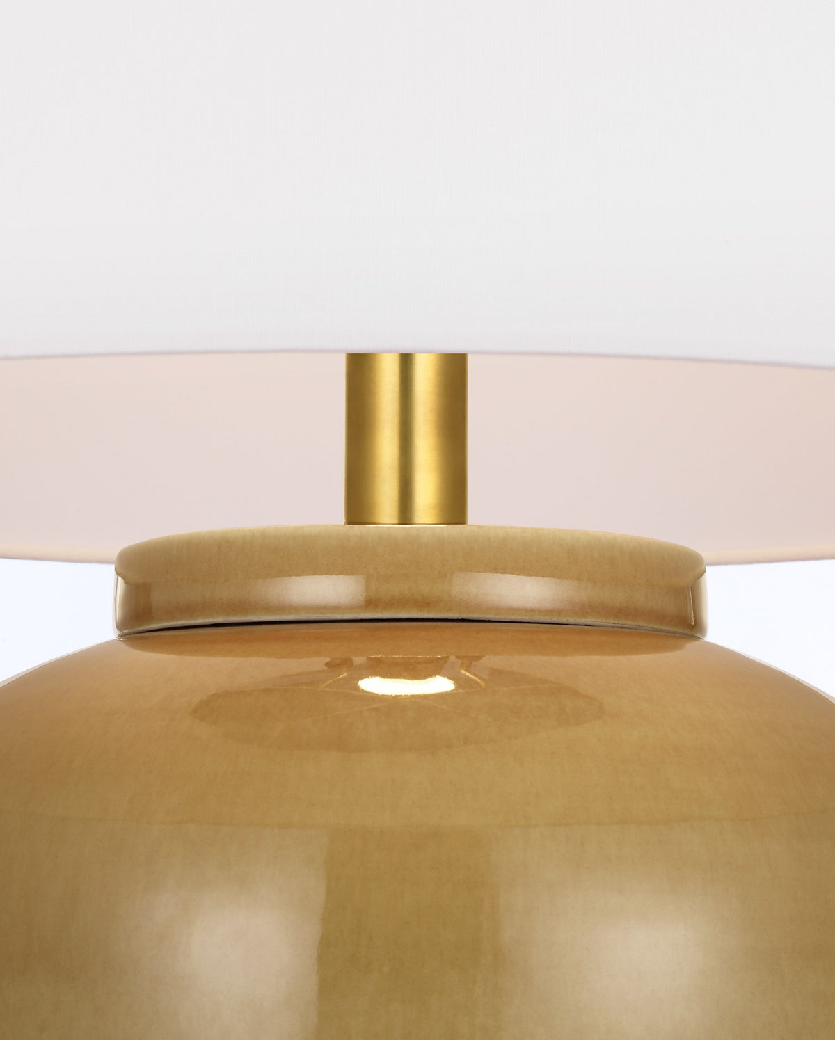 Nora Medium Table Lamp in Light Honey with Linen Shade
