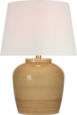 Nora Medium Table Lamp in Light Honey with Linen Shade