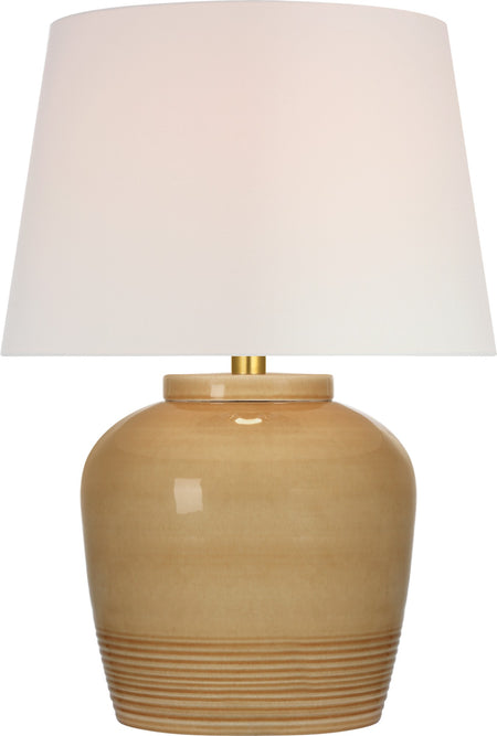 Nora Medium Table Lamp in Light Honey with Linen Shade