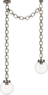 Bellamy 2 Light Statement Chain 8" Globe Chandelier