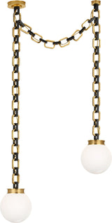 Bellamy 2 Light Statement Chain 8" Globe Chandelier