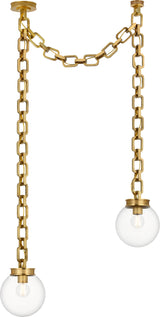Bellamy 2 Light Statement Chain 8" Globe Chandelier