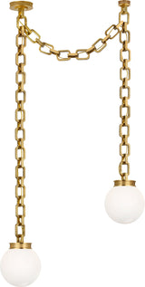 Bellamy 2 Light Statement Chain 8" Globe Chandelier
