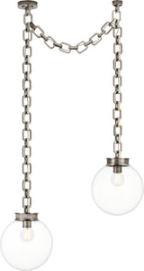 Bellamy 2 Light Statement Chain 12" Globe Chandelier