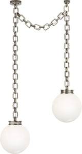 Bellamy 2 Light Statement Chain 12" Globe Chandelier