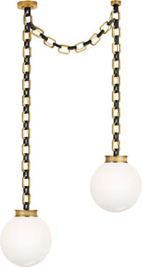 Bellamy 2 Light Statement Chain 12" Globe Chandelier