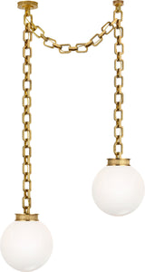 Bellamy 2 Light Statement Chain 12" Globe Chandelier