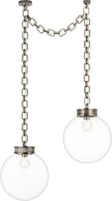 Bellamy 2 Light Statement Chain 16" Globe Chandelier
