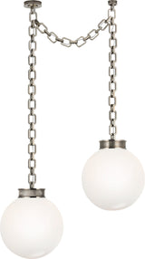 Bellamy 2 Light Statement Chain 16" Globe Chandelier