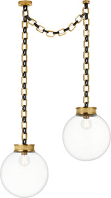 Bellamy 2 Light Statement Chain 16" Globe Chandelier