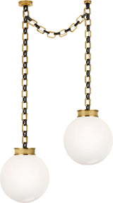 Bellamy 2 Light Statement Chain 16" Globe Chandelier