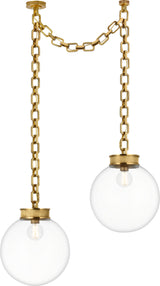 Bellamy 2 Light Statement Chain 16" Globe Chandelier