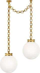 Bellamy 2 Light Statement Chain 16" Globe Chandelier