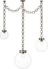 Bellamy 3 Light Statement Chain Multi Globe Chandelier