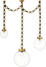 Bellamy 3 Light Statement Chain Multi Globe Chandelier