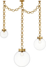 Bellamy 3 Light Statement Chain Multi Globe Chandelier