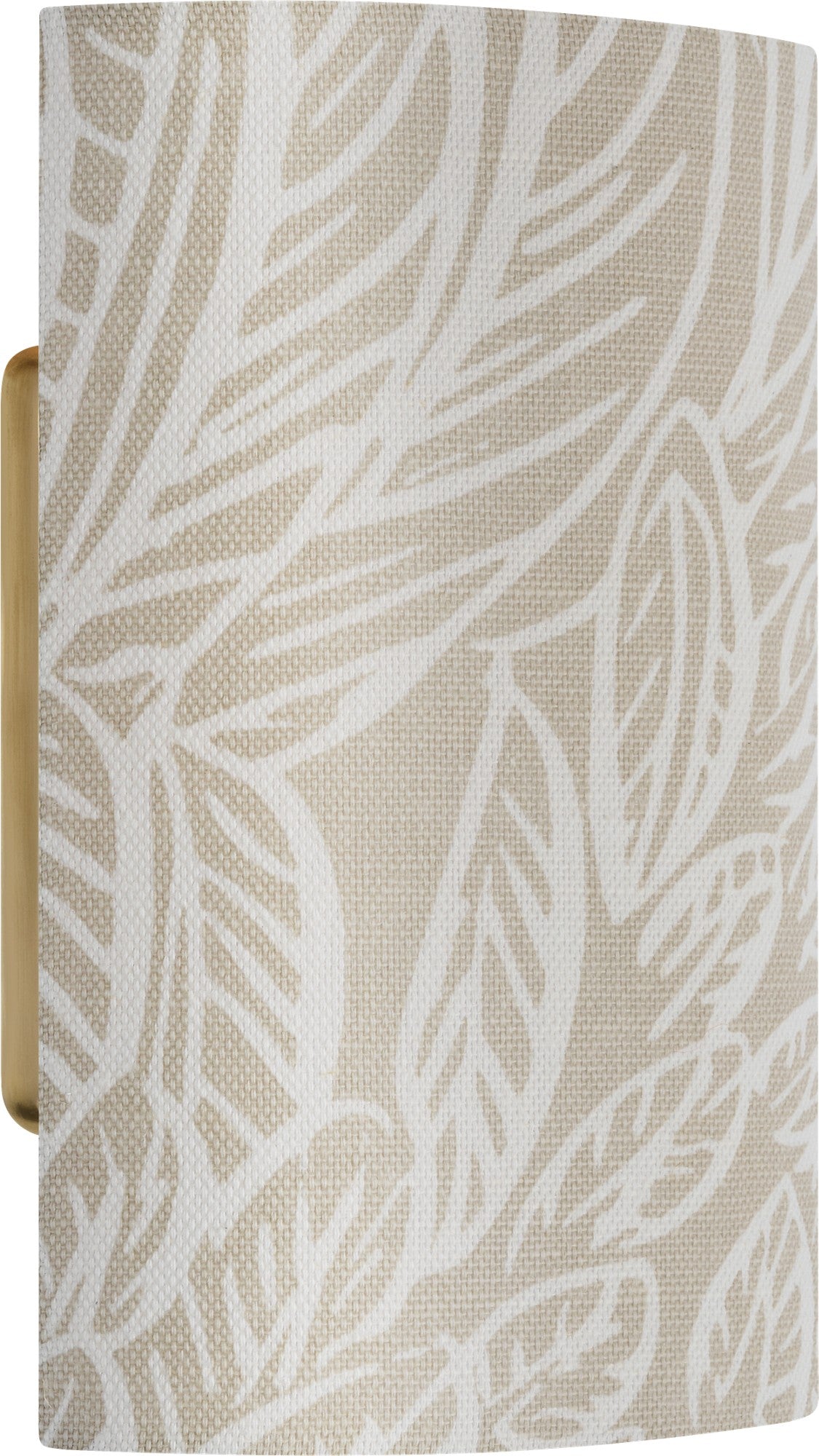 Maeve 8" Shield Sconce in Hand-Rubbed Antique Brass with Schumacher Natural Featherfest Shield