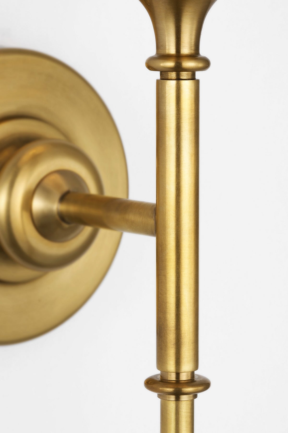 Piaf Large Tail Sconce in Hand-Rubbed Antique Brass with Linen Shade