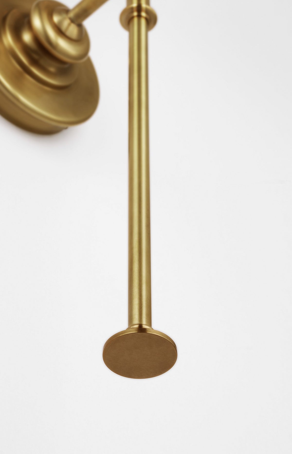 Piaf Large Tail Sconce in Hand-Rubbed Antique Brass with Linen Shade