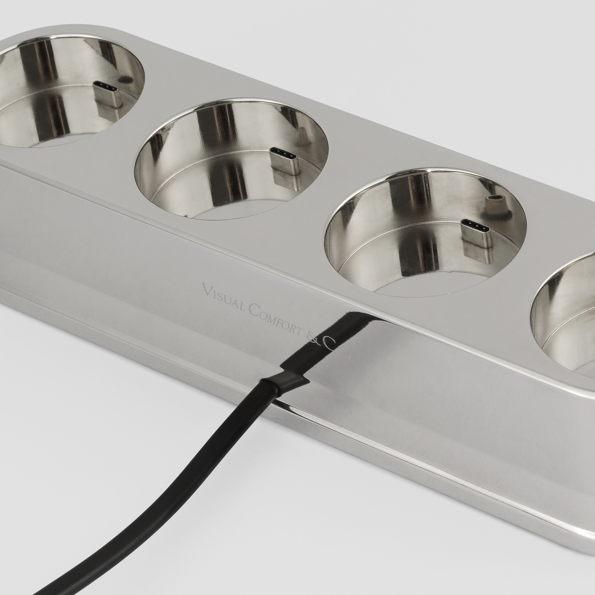 Quad R45 Universal Charging Station in Nickel