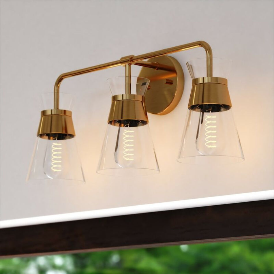 Harper 3 Light Vanity Natural Brass