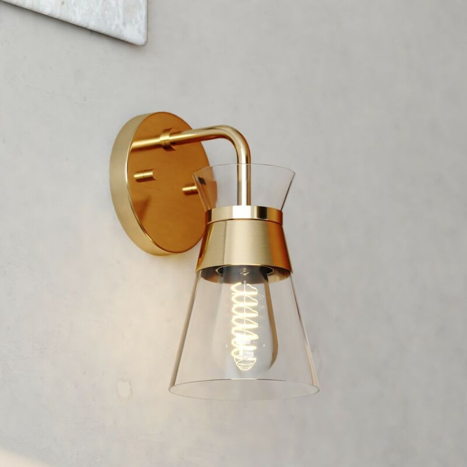 Harper 1 Light Wall Light Natural Brass