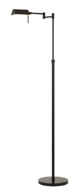 Clemson Metal LED 10W, 780 Lumen, 3K Pharmacy Swing Arm Adjustable Floor Lamp With Dimmer Switch