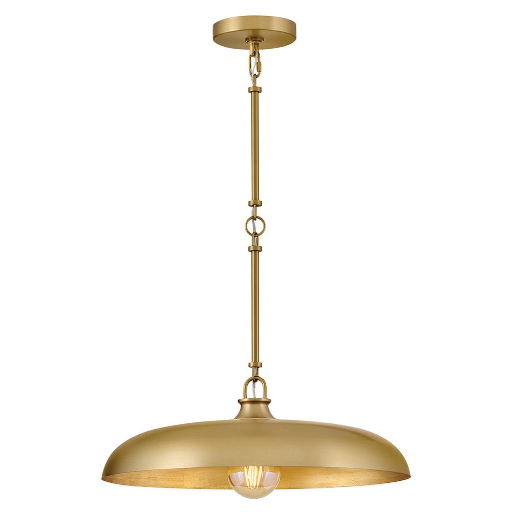 Sadie 18" Shallow Pan Pendant in Lacquered Brass